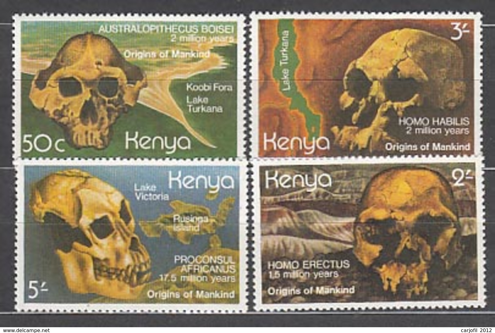 Kenya - Correo Yvert 212/5 ** Mnh  Prehist�ria - Kenia (1963-...)