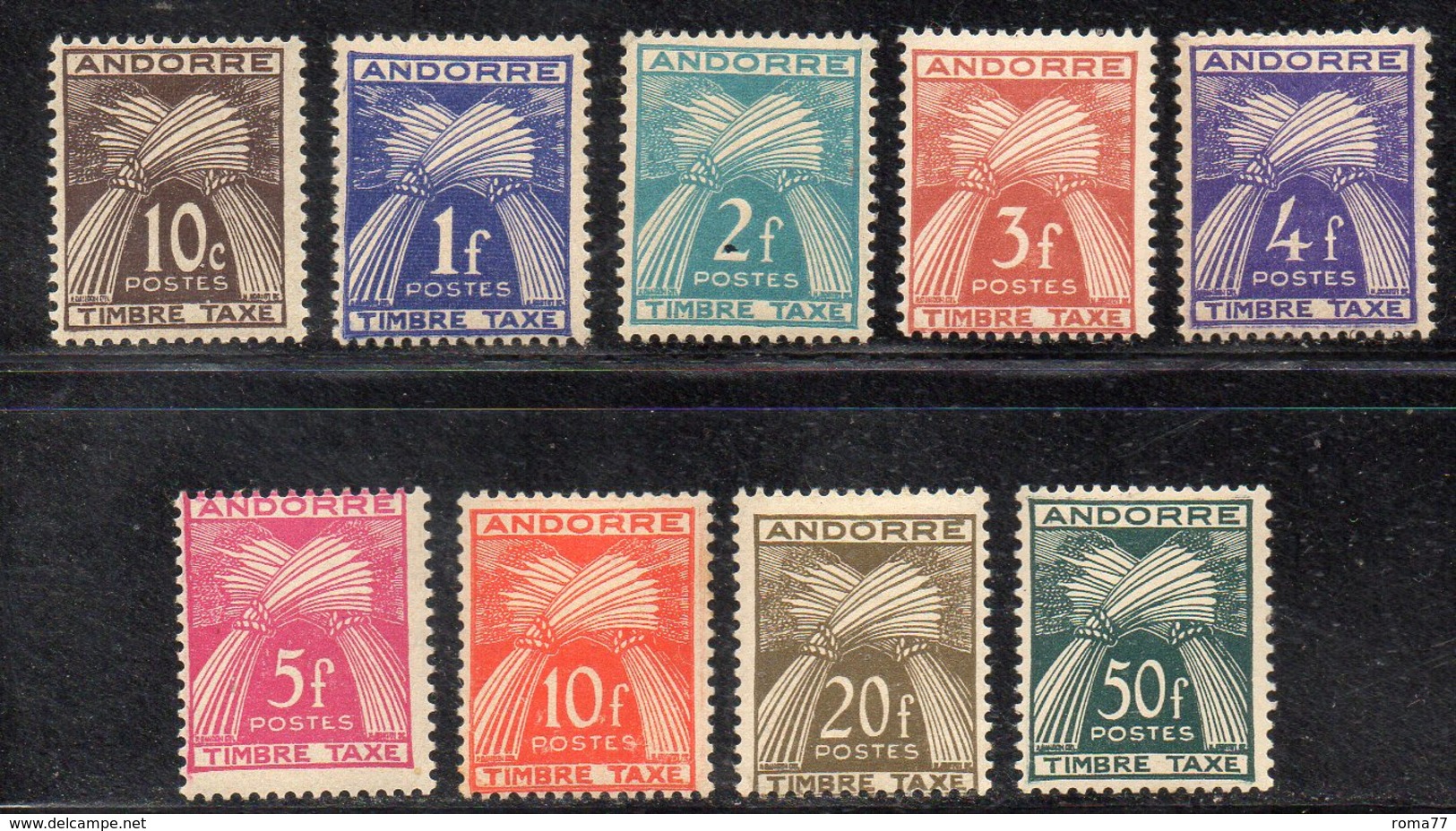 XP4138 - ANDORRA FRANCESE 1946,  Segnatasse Serietta 32/40 (manca Solo L'alto Valore)  **  MNH (2380A) - Nuovi