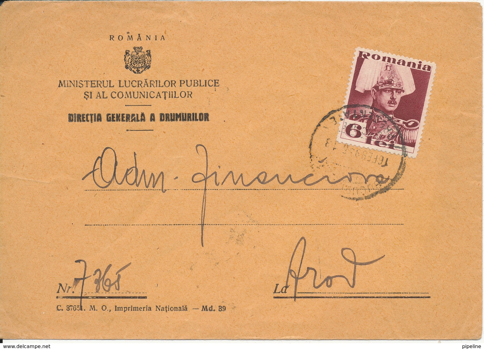 Romania Cover Bucuresti 16-2-1936 Single Franked - Covers & Documents