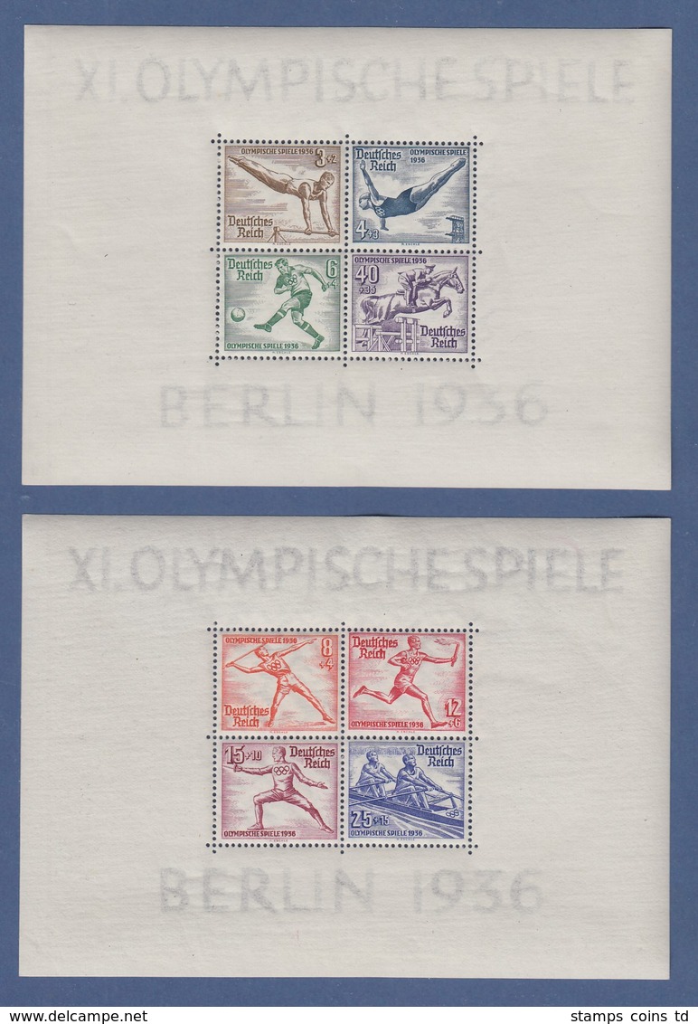 Deutsches Reich 1936 Olympiade-Blockpaar Mi.-Nr. Block 5 Und 6 Ungebraucht * - Otros & Sin Clasificación