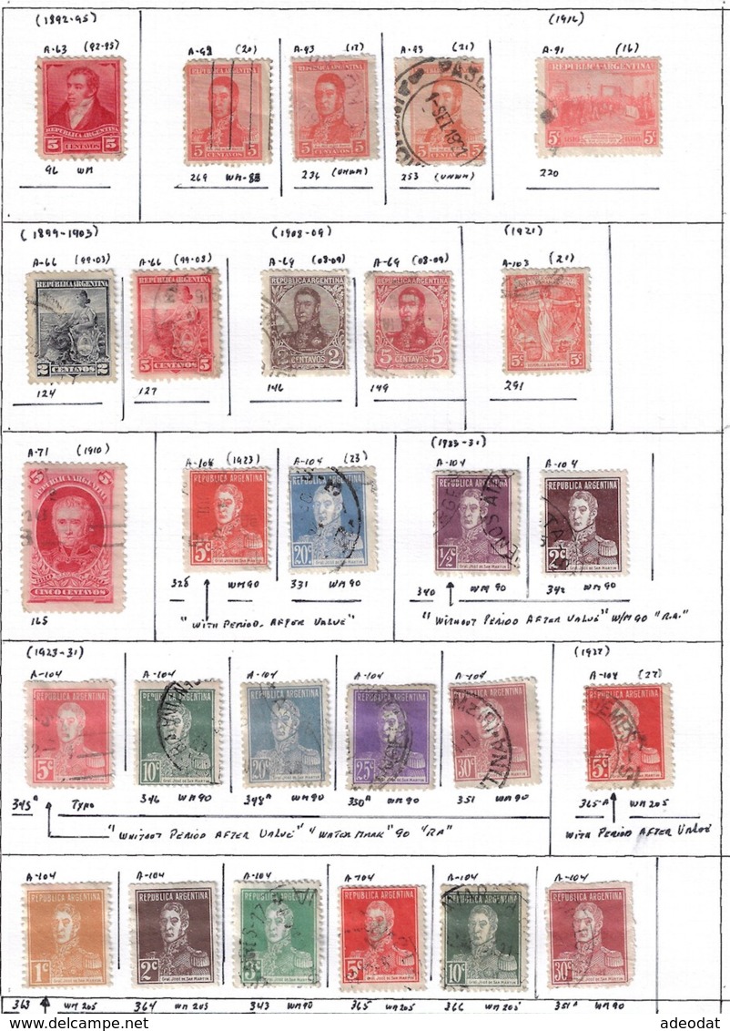 ARGENTINA 1926-1976 COLLECTION 307 STAMPS - Colecciones & Series