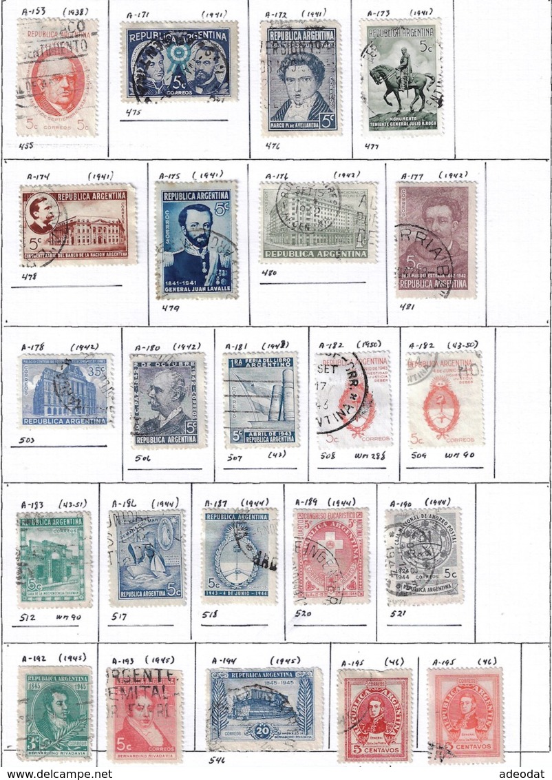 ARGENTINA 1926-1976 COLLECTION 307 STAMPS - Collections, Lots & Séries
