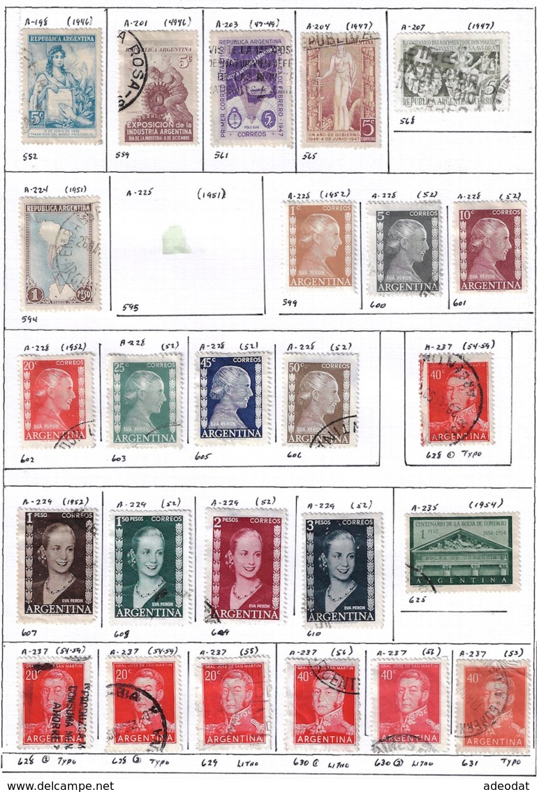 ARGENTINA 1926-1976 COLLECTION 307 STAMPS - Lots & Serien