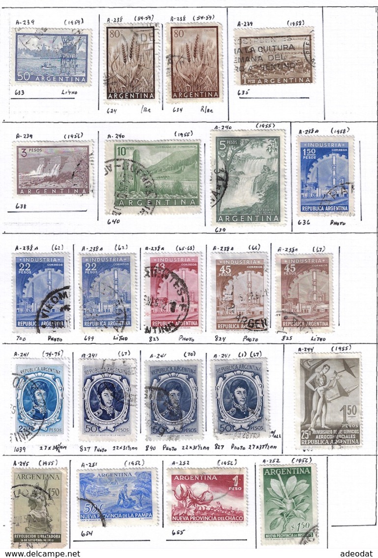 ARGENTINA 1926-1976 COLLECTION 307 STAMPS