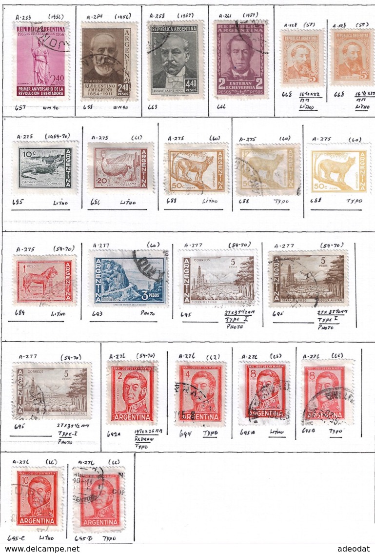 ARGENTINA 1926-1976 COLLECTION 307 STAMPS