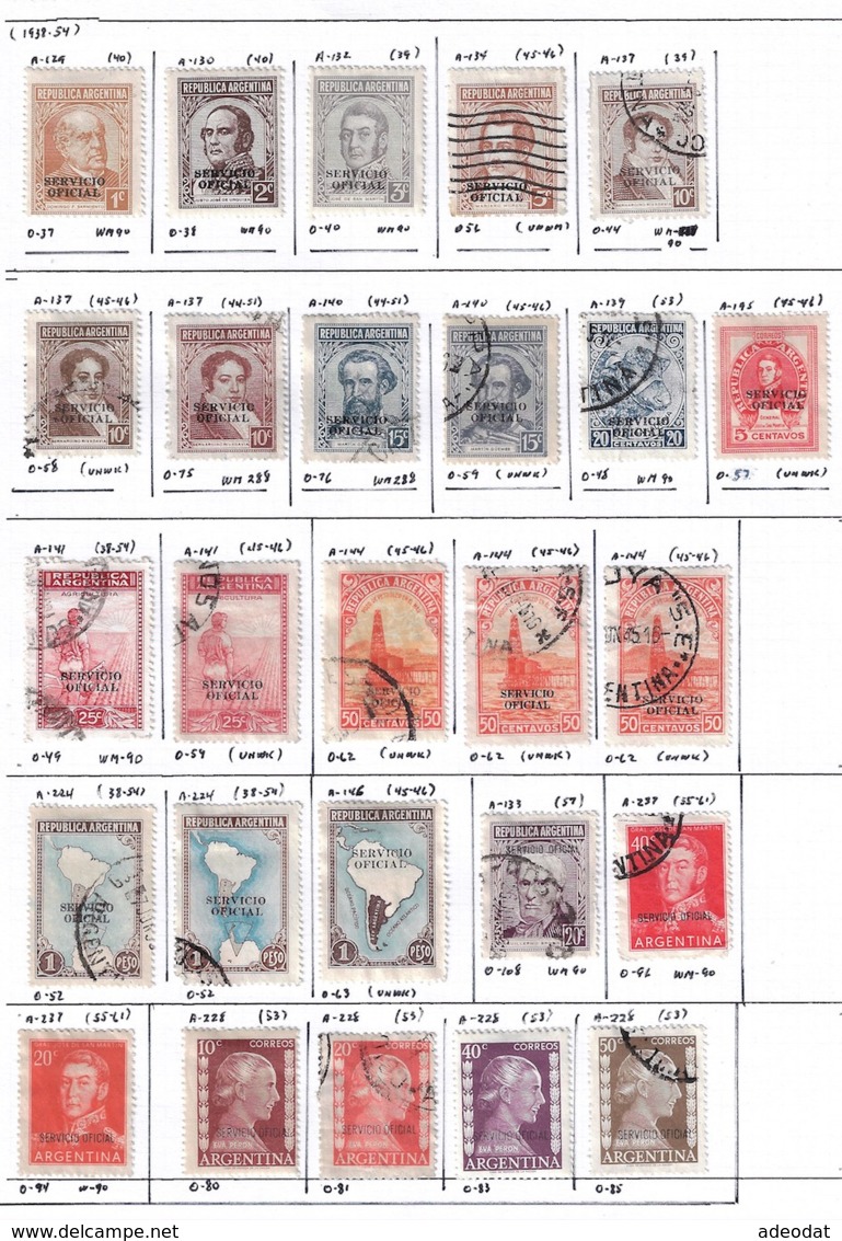 ARGENTINA 1926-1976 COLLECTION 307 STAMPS