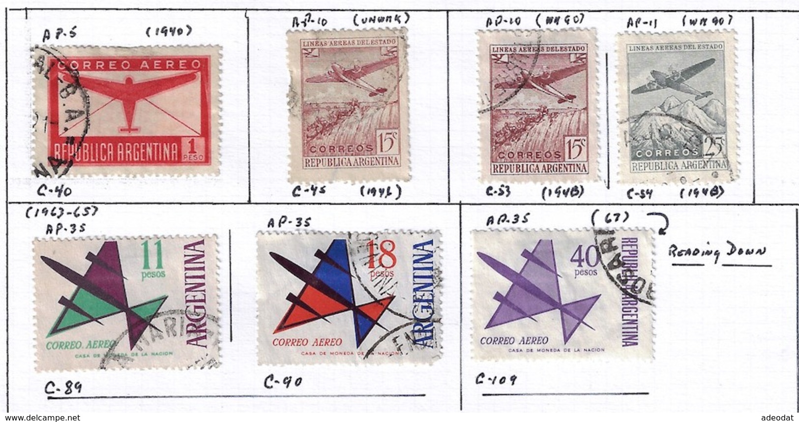 ARGENTINA 1926-1976 COLLECTION 307 STAMPS