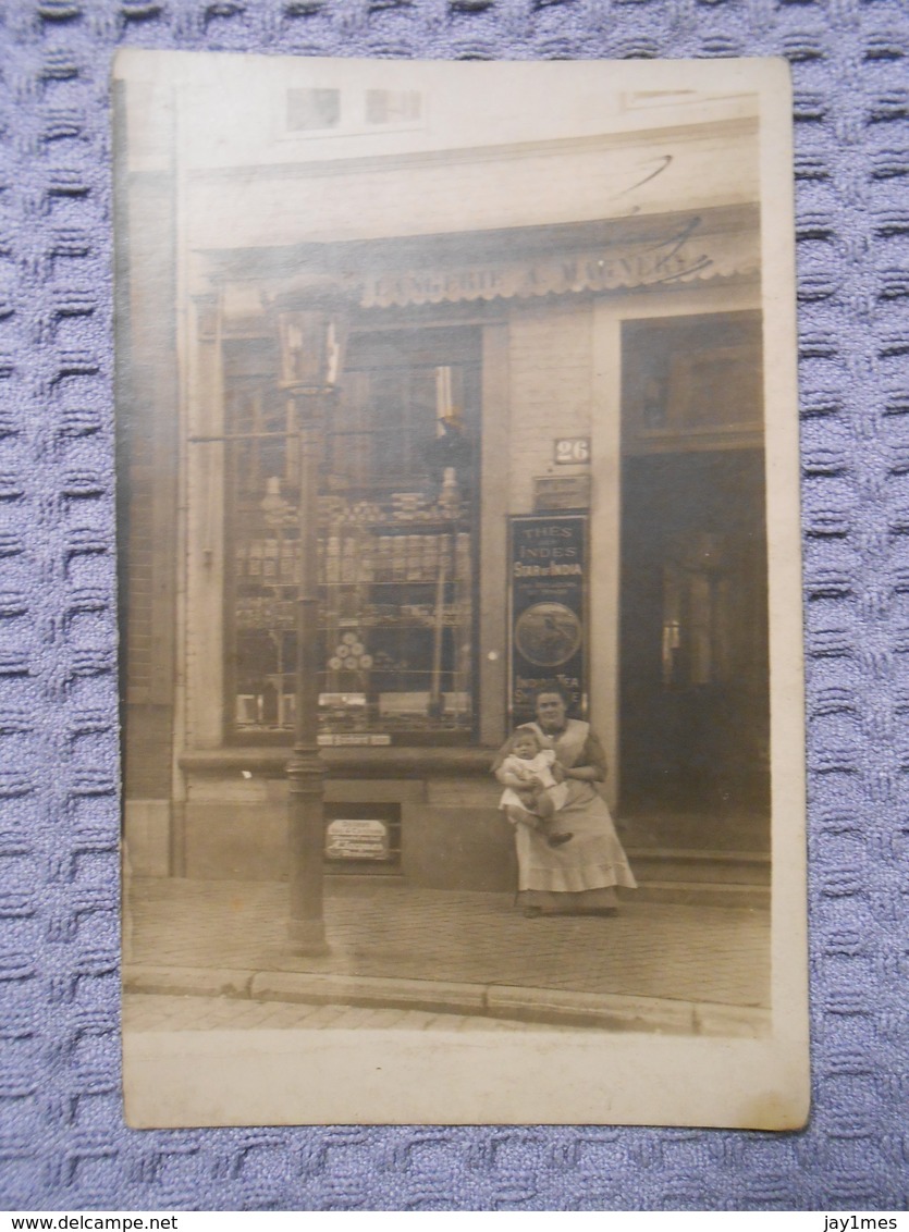 Cpa Photo Boulangerie A . MAGNERY  à Situer Carte Dans Lot Région Verviers Dison Herve - Magasins