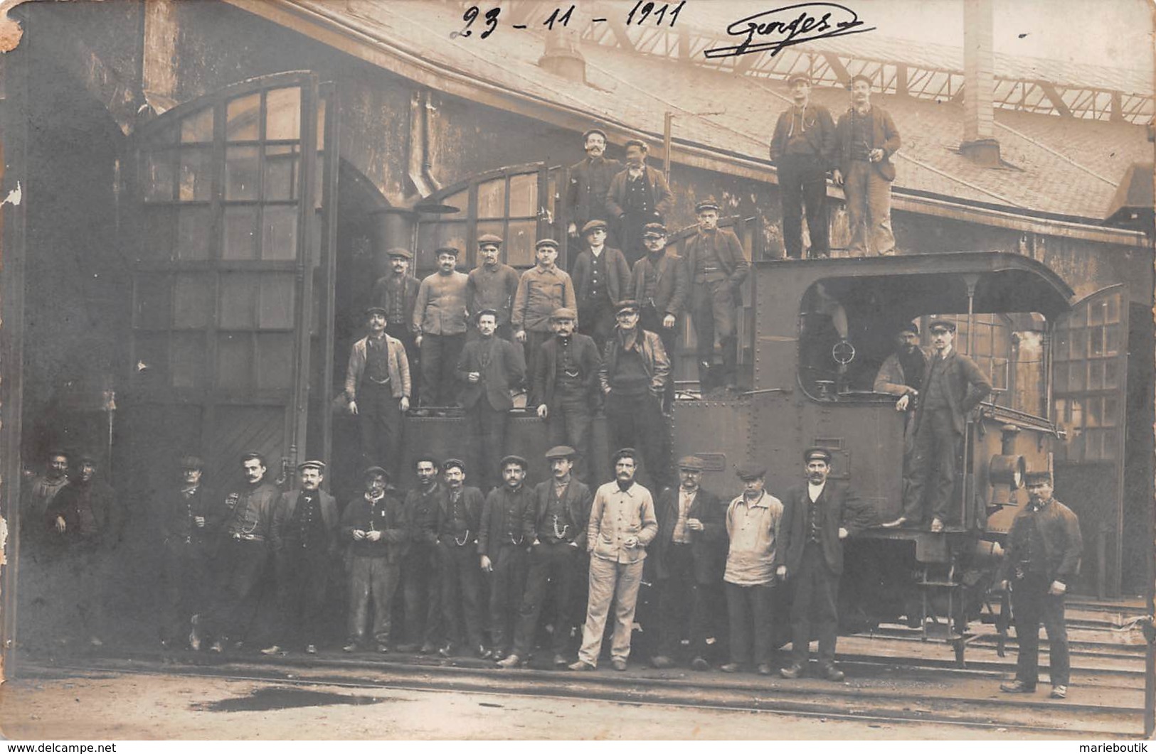 Capdenac - Groupe De Cheminots Devant Une Locomotive - 23 Novembre 1911 - Andere & Zonder Classificatie