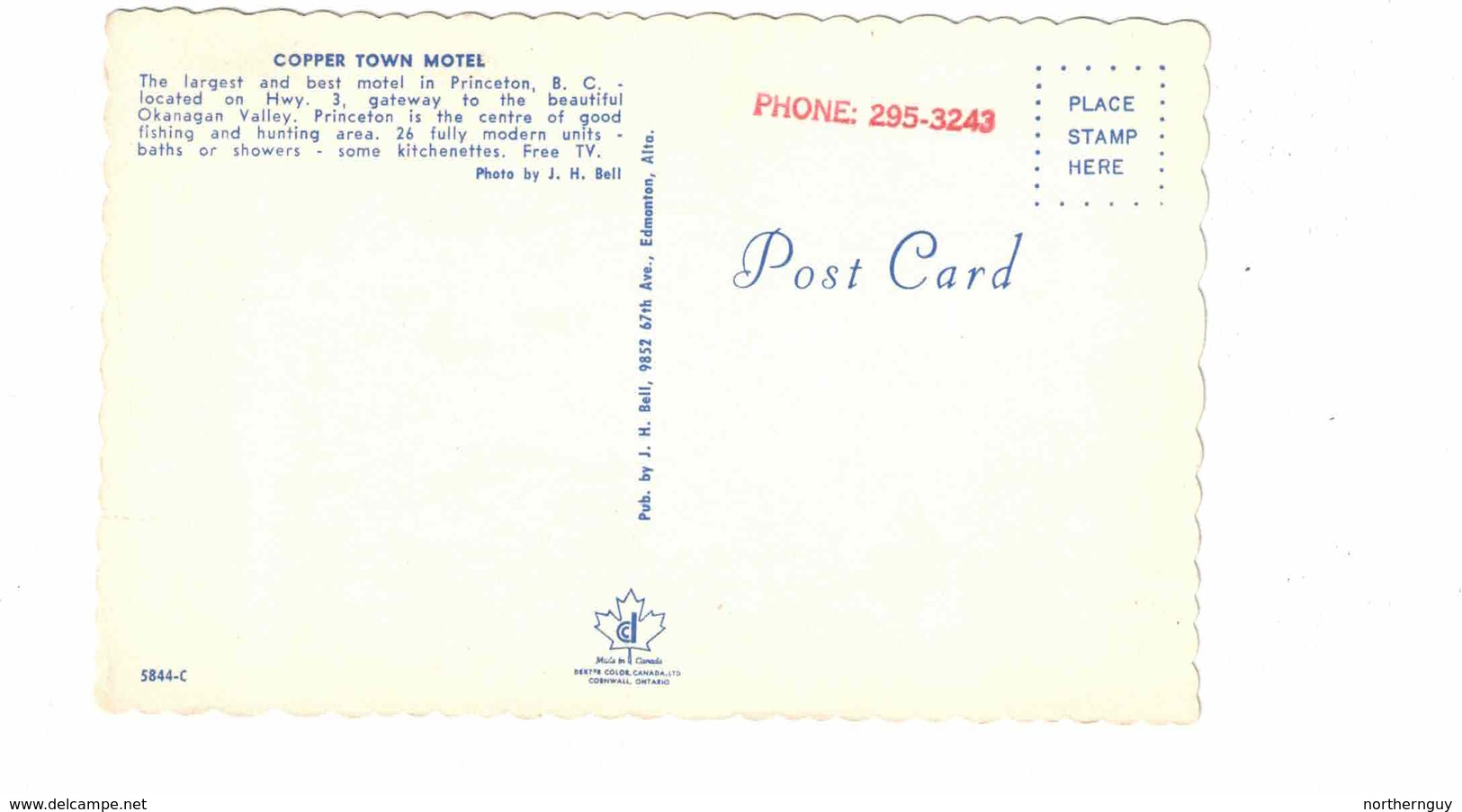 PRINCETON, British Columbia, Canada, Copper Town Motel, Old Advertising Chrome Postcard - Princeton