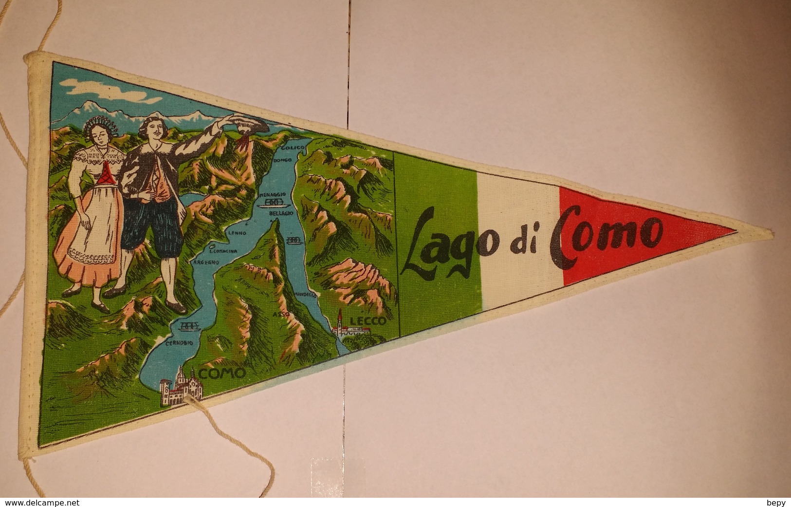 COMO. GAGLIARDETTO. Bandierina. Bandiera. Drapeau. Pennant. Flag. Flag. Burguete, - Ecussons Tissu