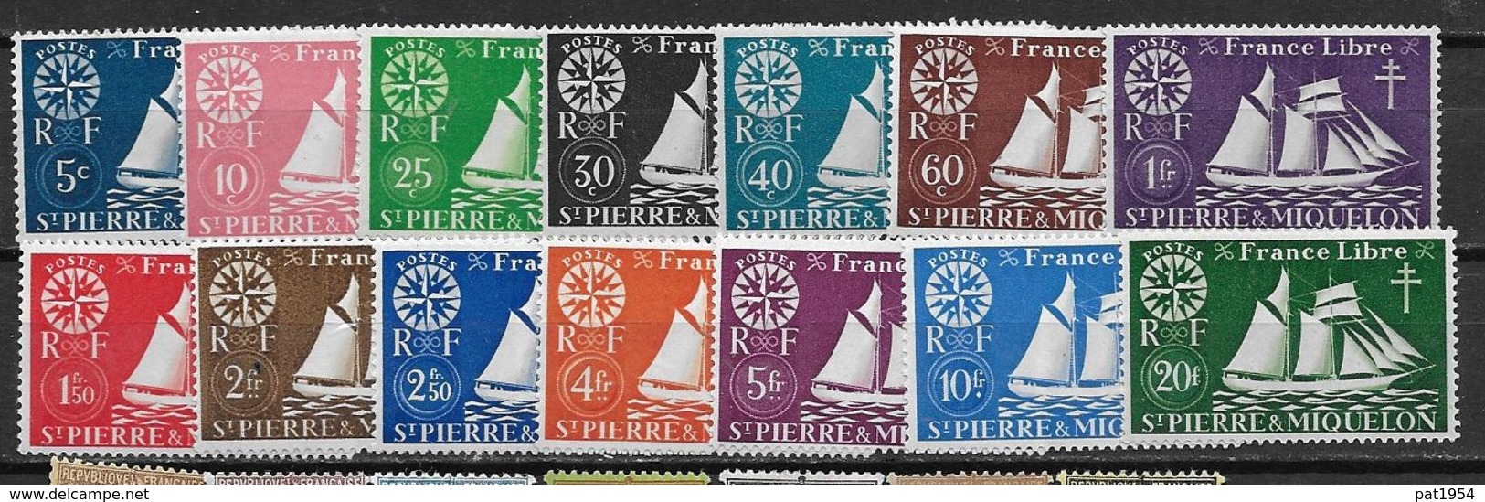 Saint Pierre Et Miquelon 1942 N° 296/309 Neufs * MVLH Série De Londres, Bateau Cote 13,00 Euros - Ungebraucht