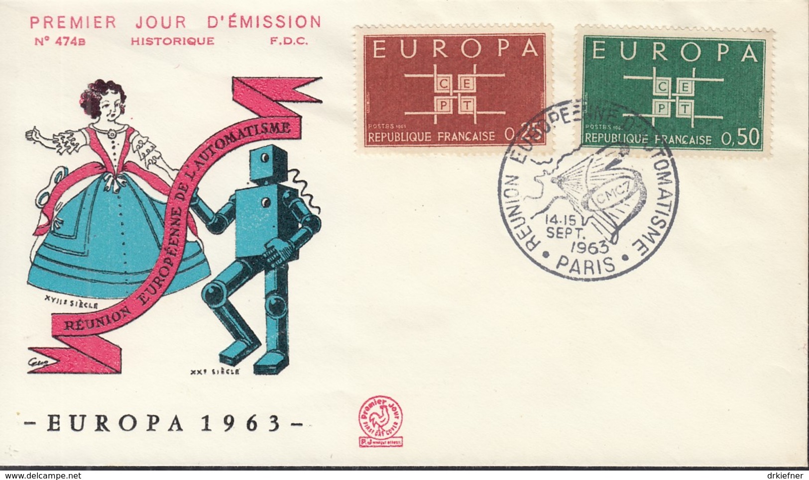 Frankreich, 1450-1451, FDC, Europa CEPT 1963 - 1963