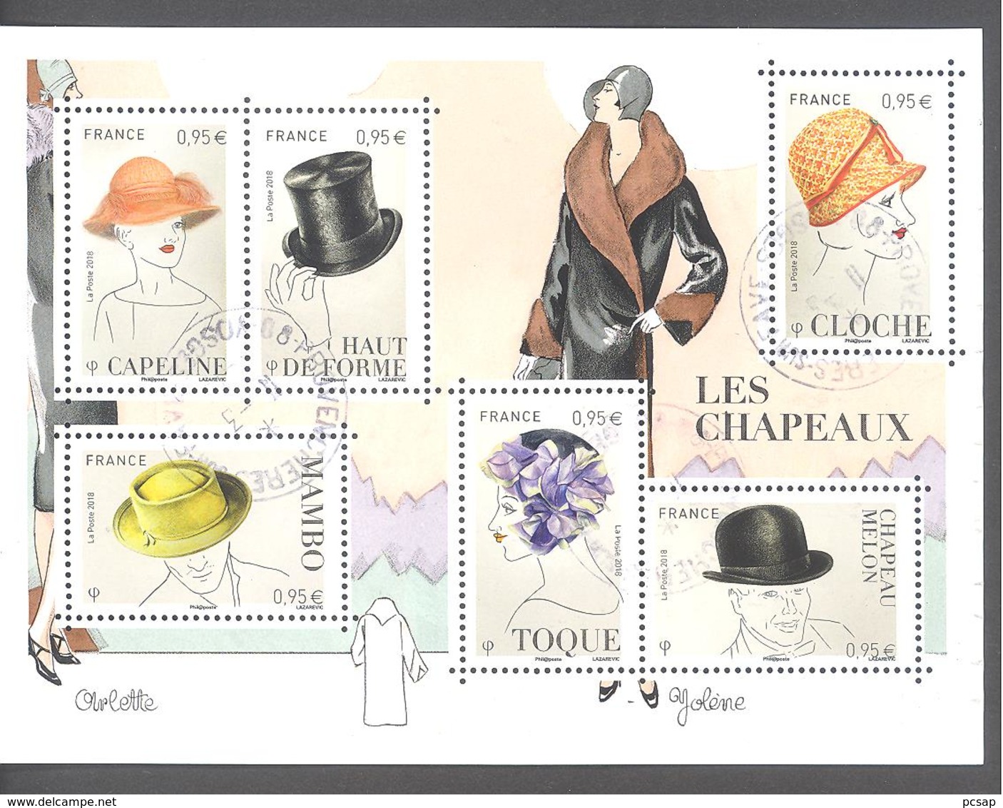 France Oblitéré Bloc F5277 (Chapeaux) (cachet Rond) - Gebraucht