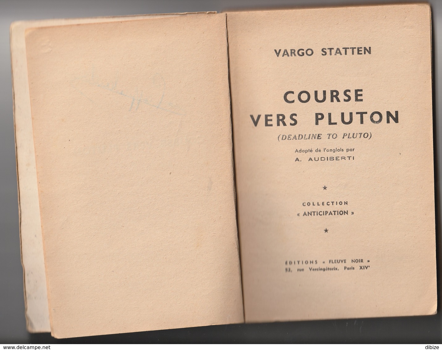 Anticipation. Vargo Statten. Course Vers Pluton. Fleuve Noir N° 20 De 1953. - Fleuve Noir