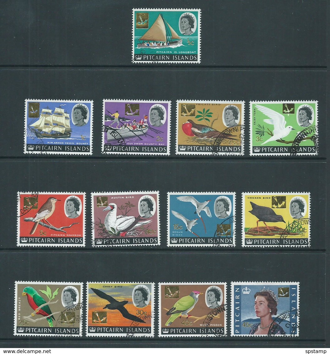 Pitcairn Islands 1967 Decimal Surcharges On 1964 QEII Bird & Ship Definitive Set 13 VFU - Pitcairn Islands