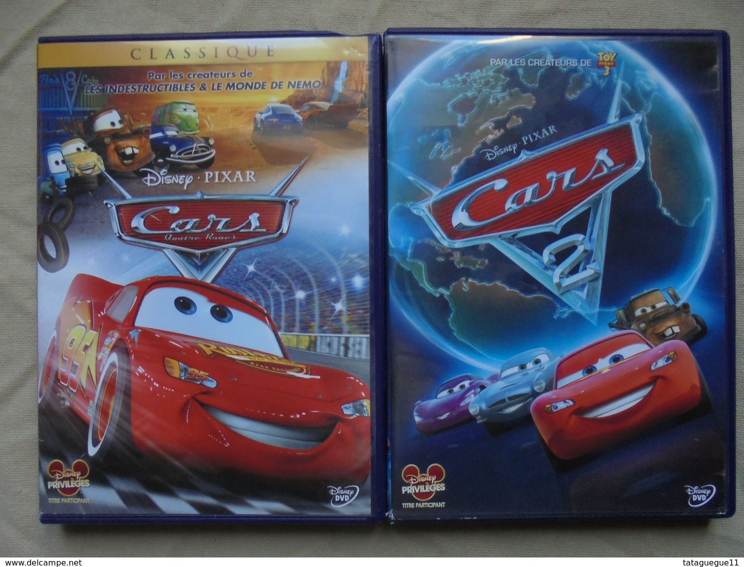 Vintage - Lot - 2 DVD - Cars & Cars 2 Disney Pixar - Children & Family