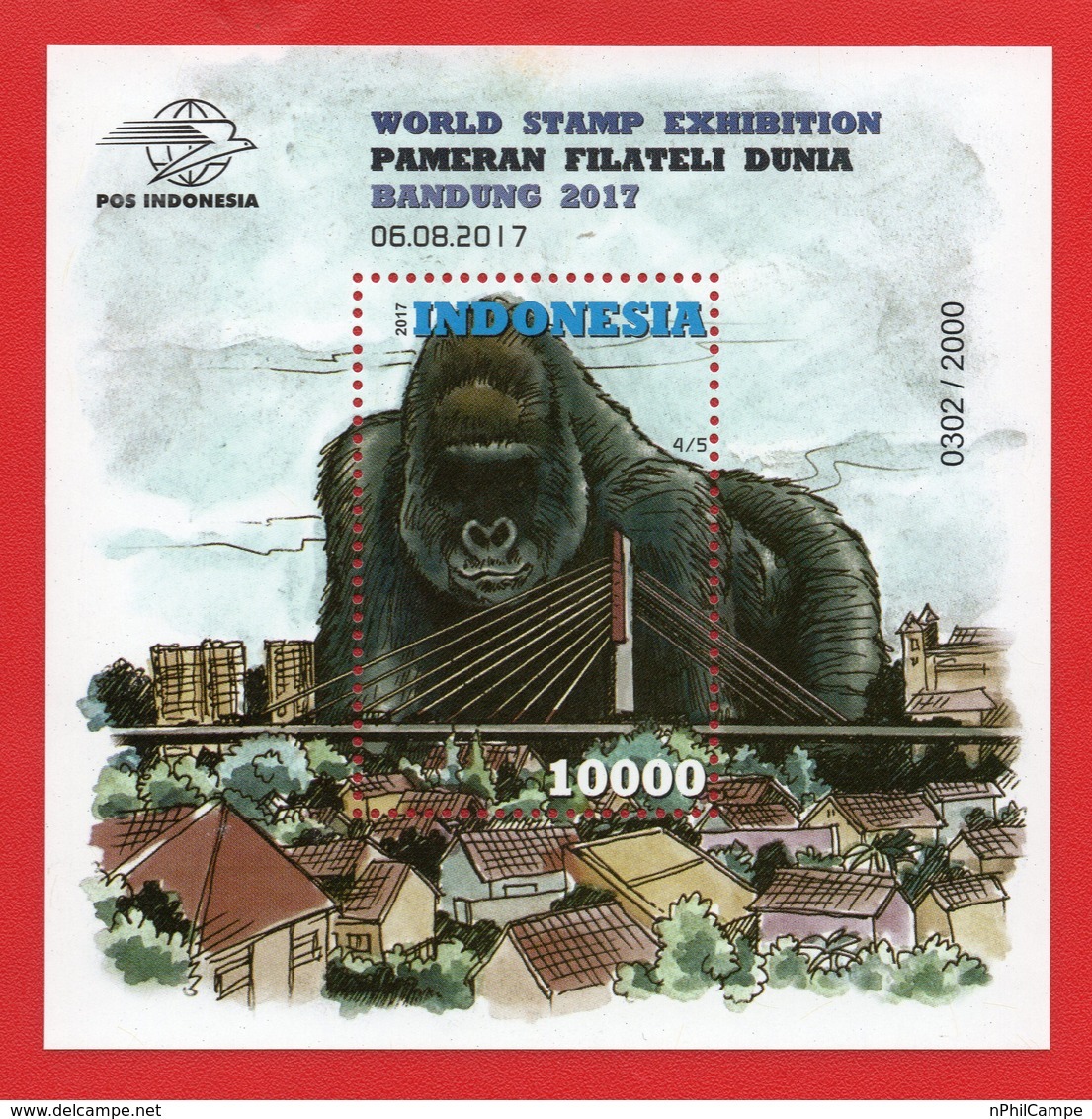 Indonesia 2017 SS Gorylla 4.5 MNH - Indonesië