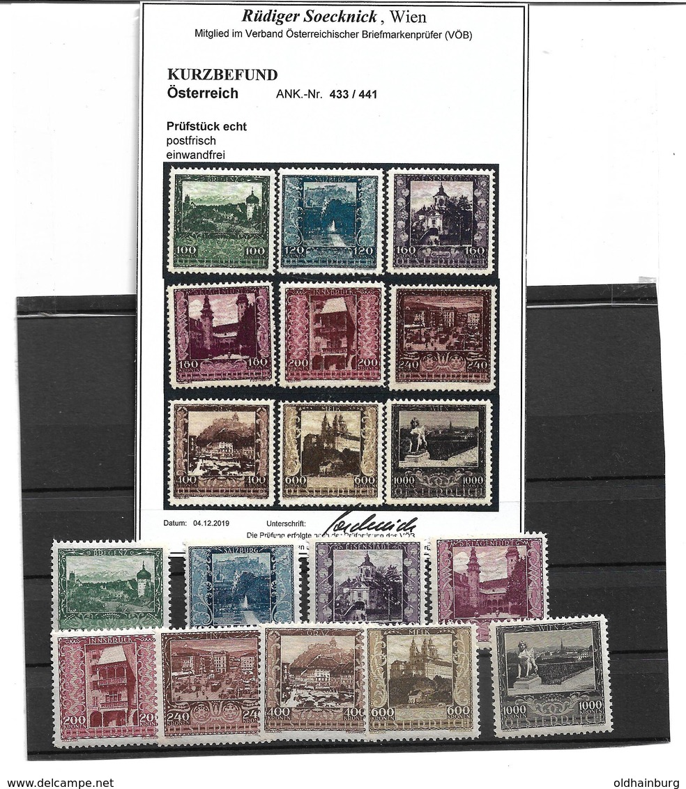 1548d: Österreich 1923, Landeshauptstädte **, Attest Soecknick (ANK 175.- €) - Ongebruikt