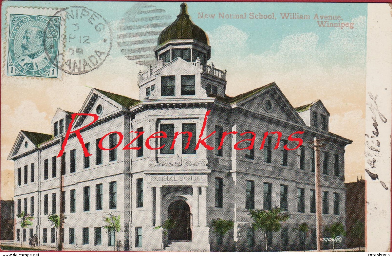 Canada Manitoba Winnipeg New Normal School William Avenue Old Postcard 1909 (In Good Condition) - Winnipeg