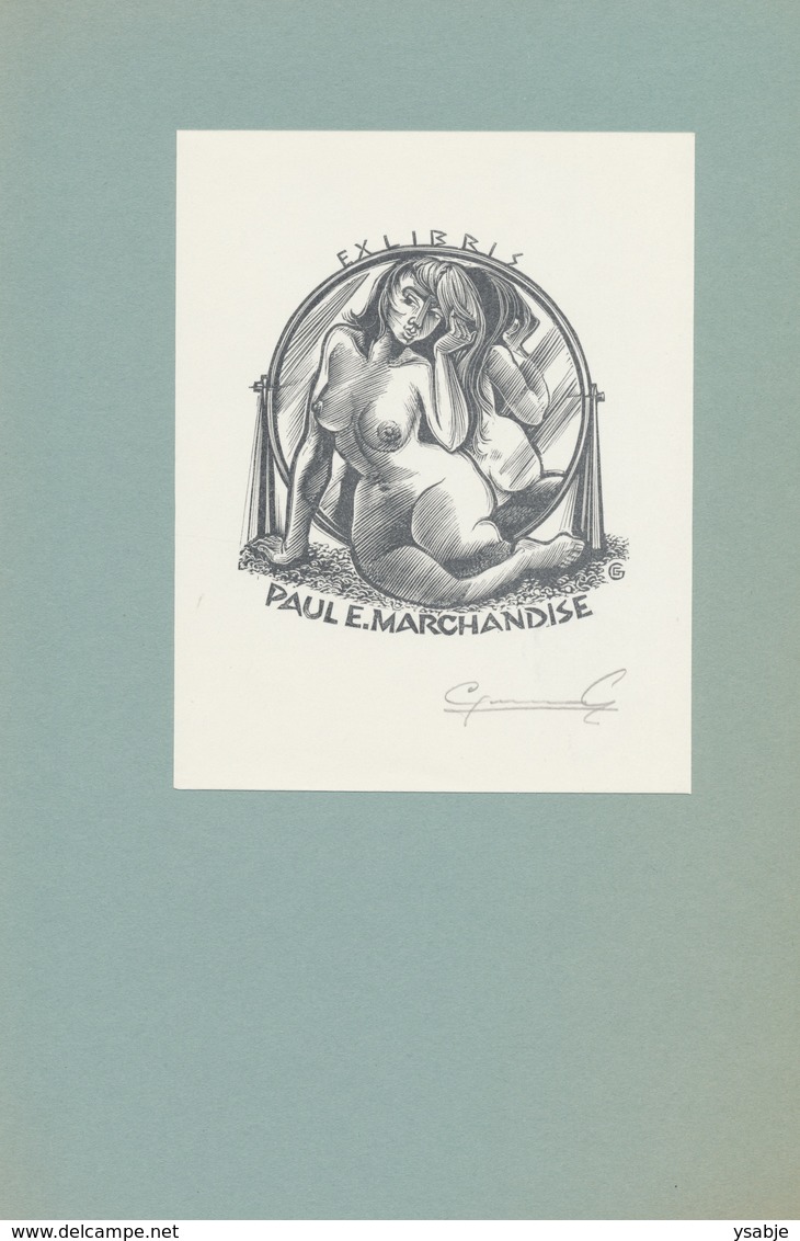 Ex Libris Paul E. Marchandise - Gerard Gaudaen Gesigneerd - Ex-libris