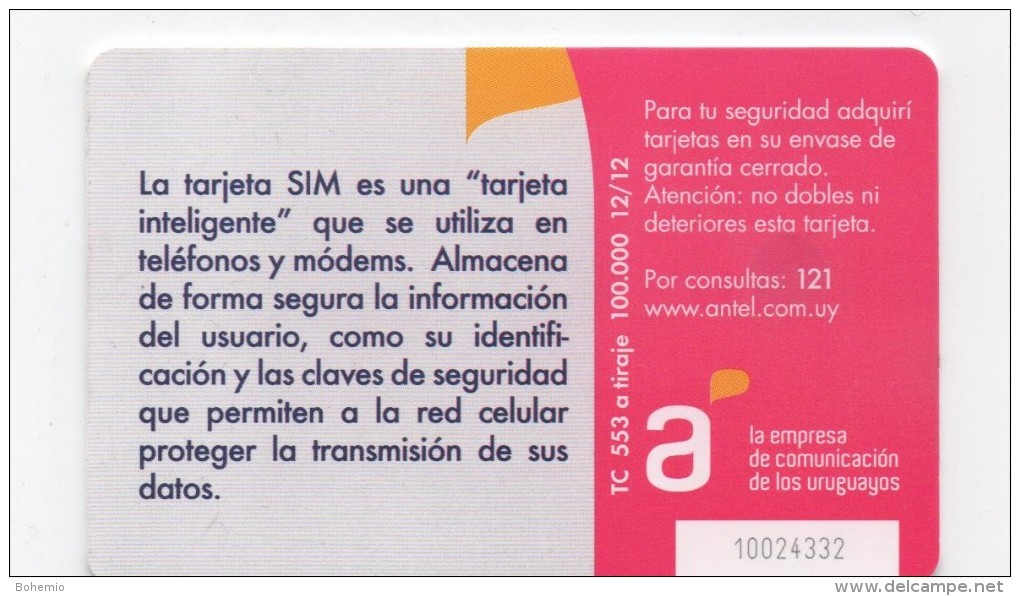 Uruguay TC 553a Tarjeta SIM - Uruguay