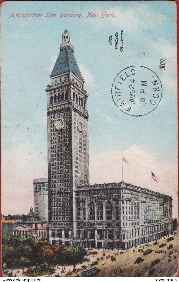 Metropolitan Life Building New York NY United States USA Old Postcard 1909 - Manhattan
