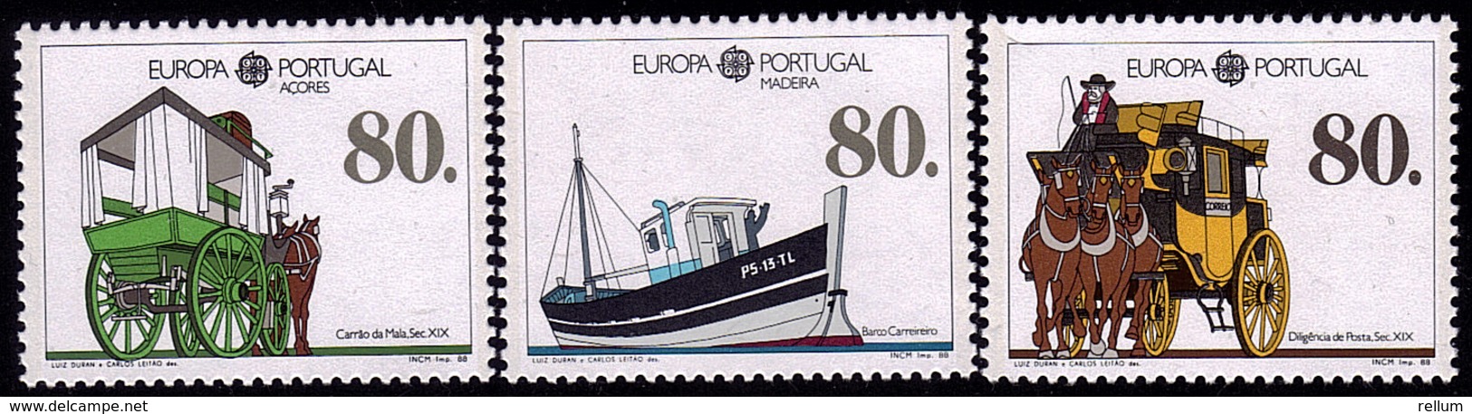 Açores, Madère, Portugal - Europa CEPT 1988 - Yvert Nr. 380, 124, 1732 - Michel Nr. 390b, 118 B, 1754b  ** - 1988