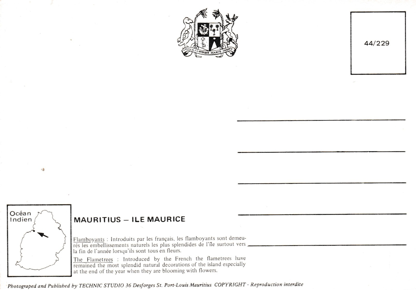 Modern Post Card Of Mauritius,Republic Of Mauritius,Indian Ocean,L67. - Mauritius