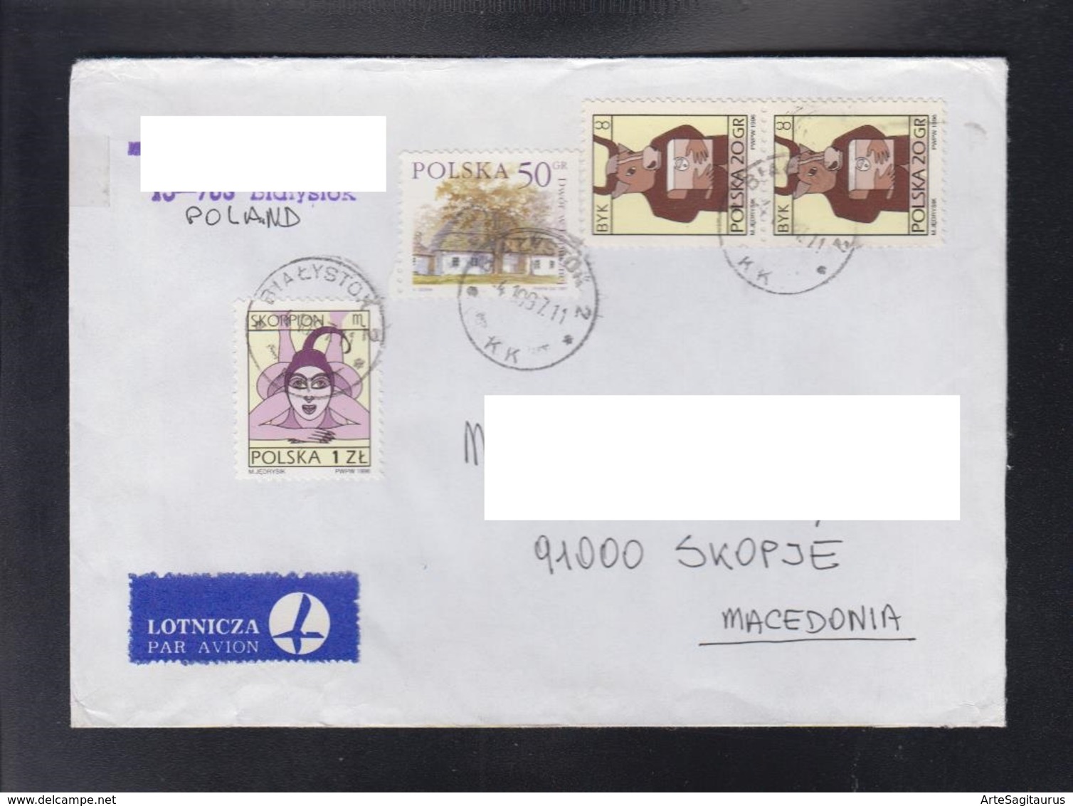 POLAND, COVER / AIR MAIL, REPUBLIC OF MACEDONIA ** - Astrología