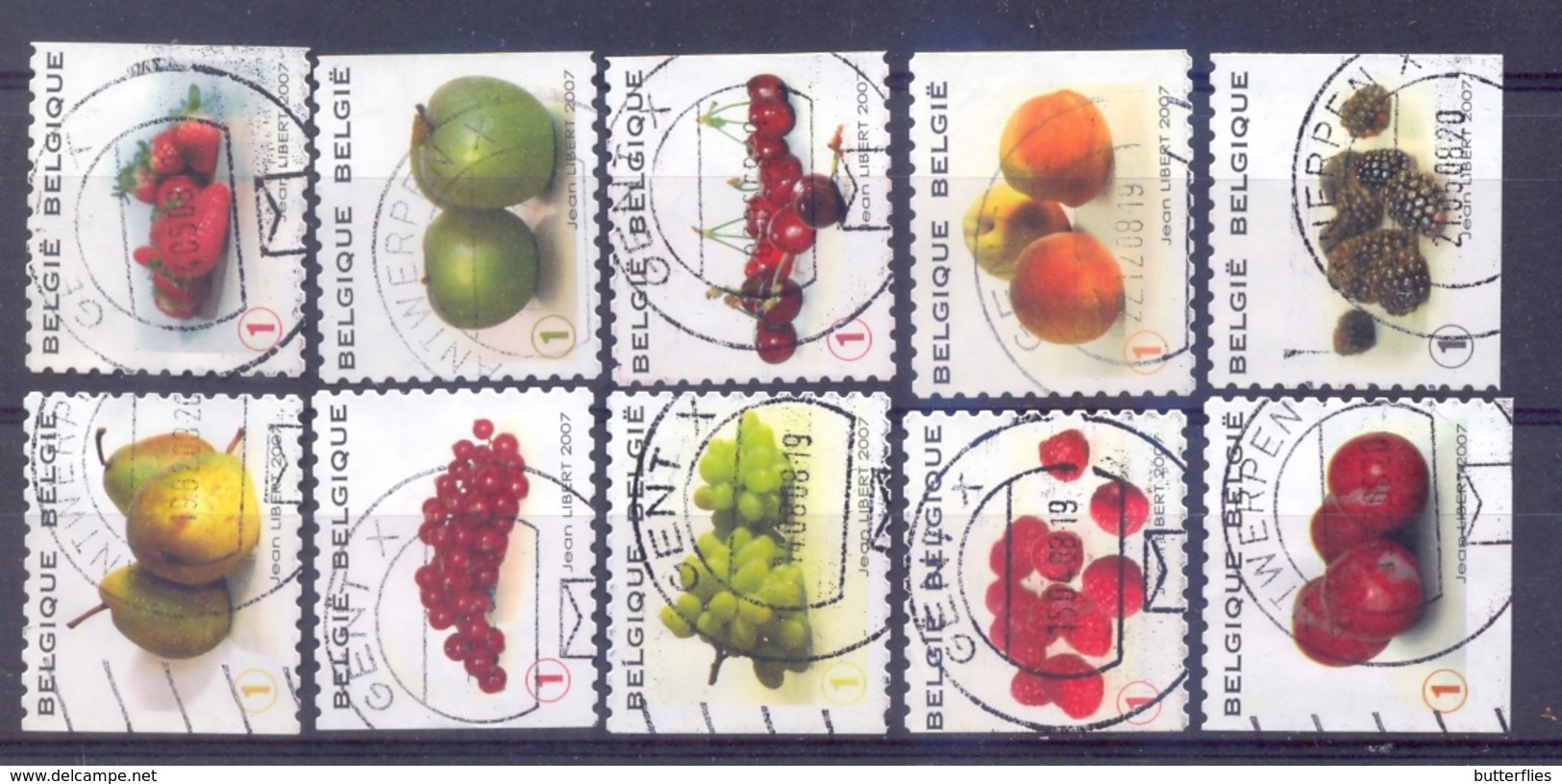 Belgie - 2007  - OBP - 3685/94 - Fruit  - Gestempeld - - Gebraucht