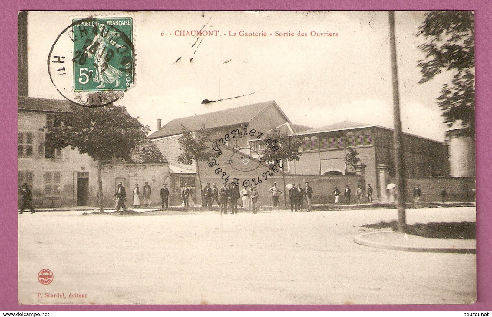 Cpa Chaumont La Ganterie Sortie Des Ouvriers - éditeur P Scordel - Chaumont