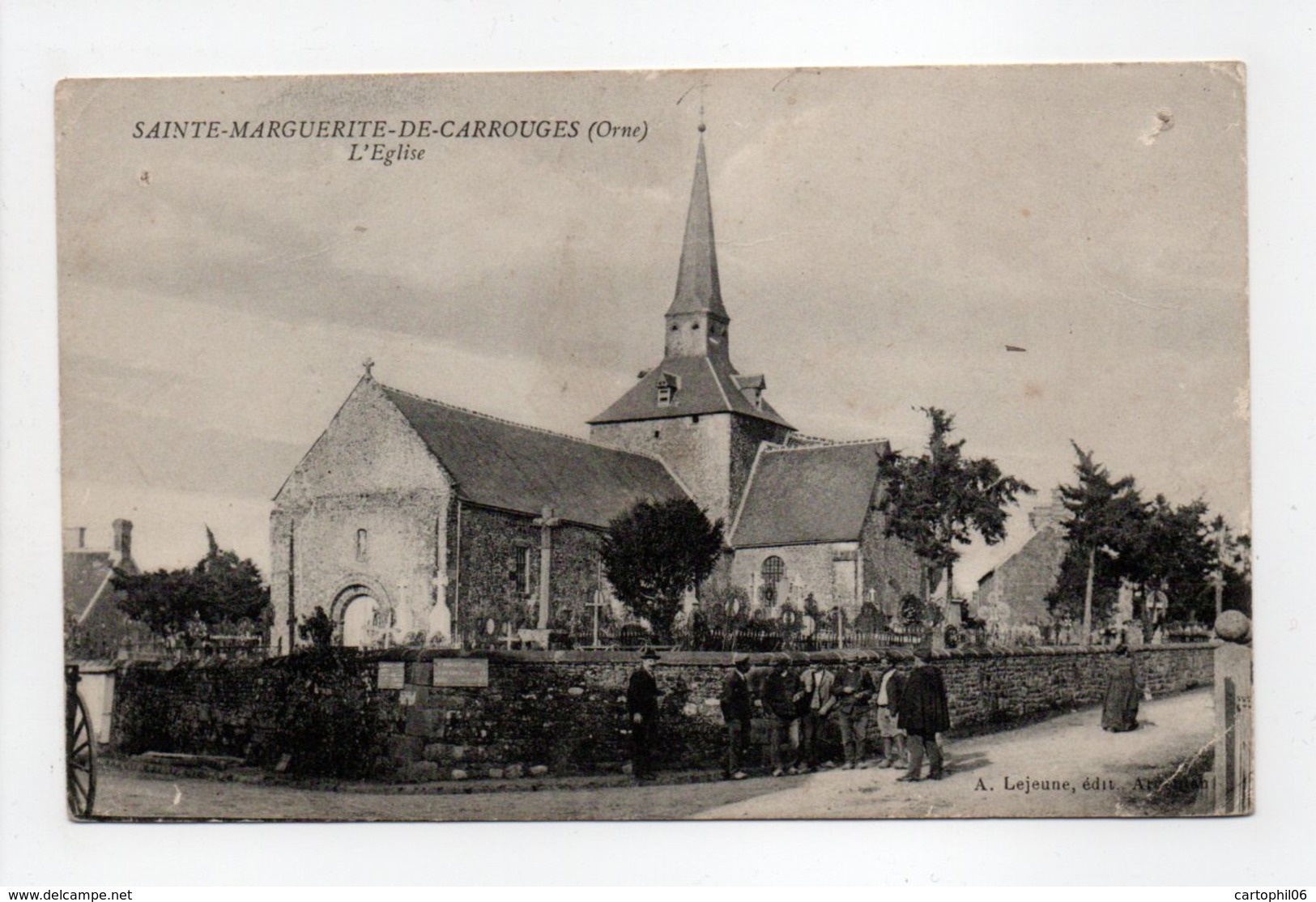 - CPA SAINTE-MARGUERITE-DE-CARROUGES (61) - L'Eglise 1916 - Edition A. Lejeune - - Autres & Non Classés