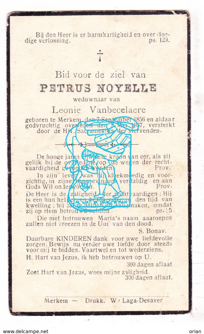 DP Petrus Noyelle ° Merkem Houthulst 1856 † 1937 X Leonie VanBecelaere - Images Religieuses