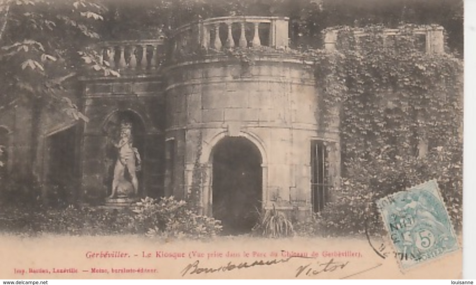 19 / 12 / 199. -  GERBEVILLER  ( 54 )  LE  KIOSQUE  ( VUE  PRISE  DANS  LE  PARC  DU  CHÂTEAU  - C P A - Gerbeviller