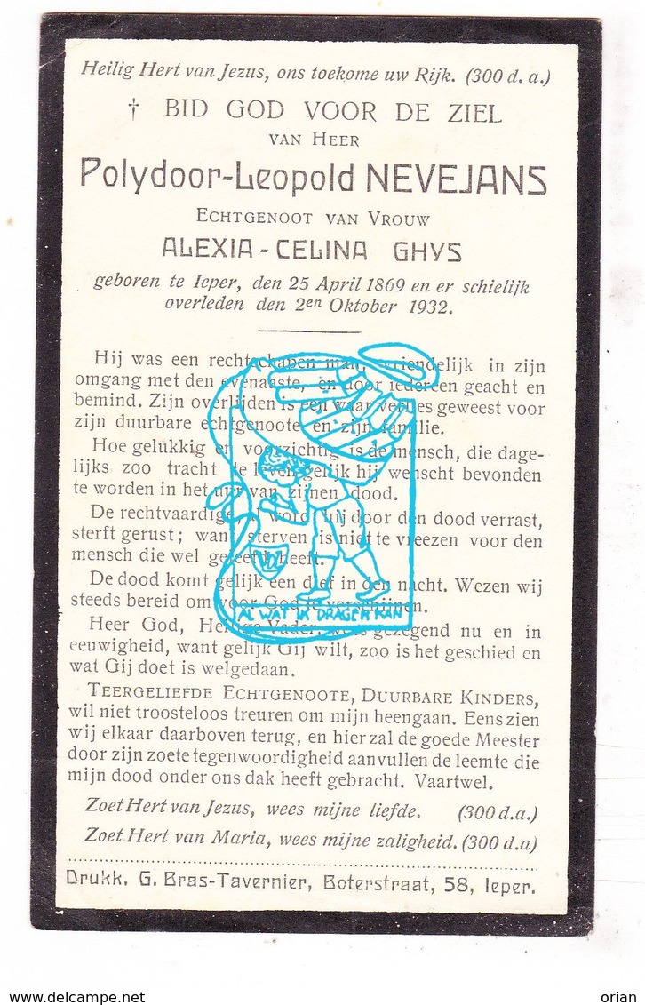 DP Polydoor L. Nevejans ° Ieper 1869 † 1932 X Alexia Celina Ghys - Images Religieuses