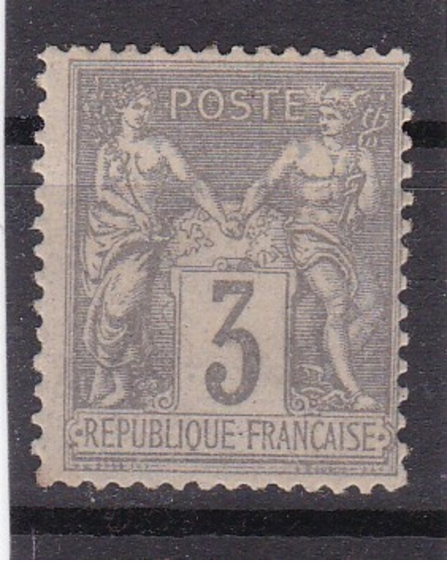 # Z.10880 France Republic 1877 - 80 Type II. Value 3 C. Grey, MNH, Yvert 87, Michel 70 (?): Pax & Mercur - 1876-1898 Sage (Type II)