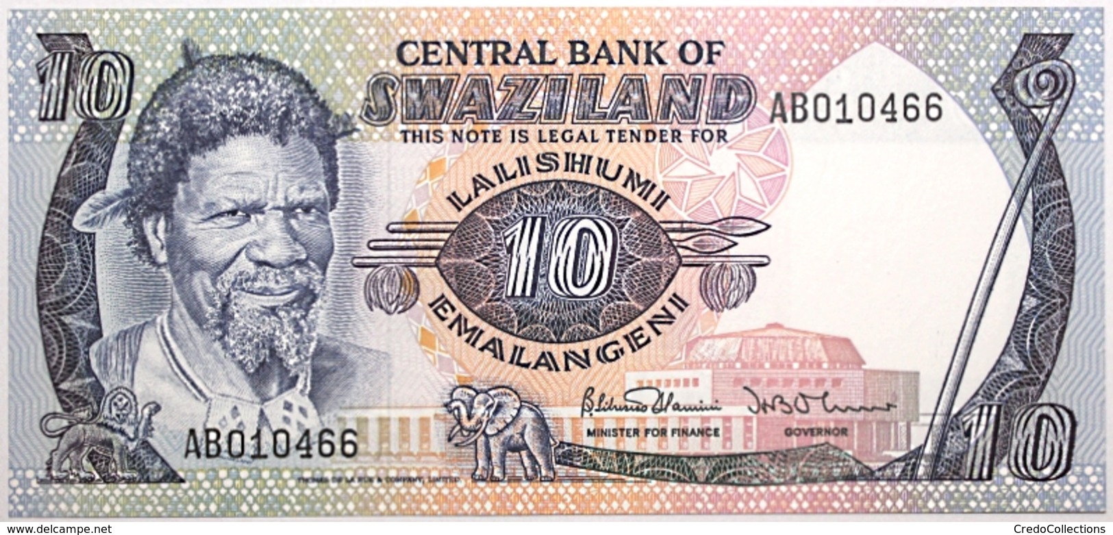 Swaziland - 10 Emalangeni - 1985 - PICK 10c - NEUF - Swaziland