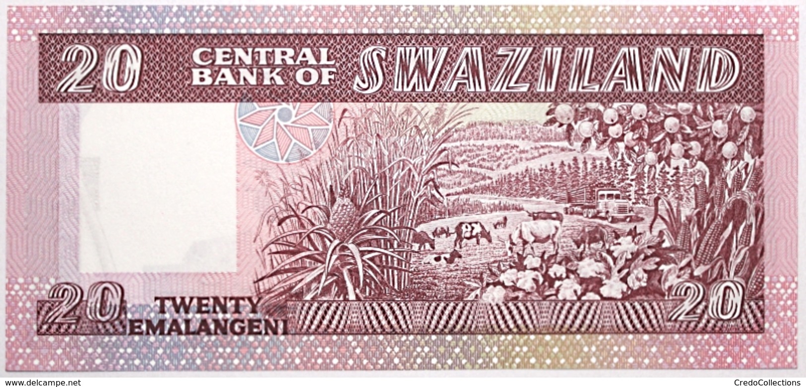 Swaziland - 20 Emalangeni - 1986 - PICK 12a - NEUF - Swaziland