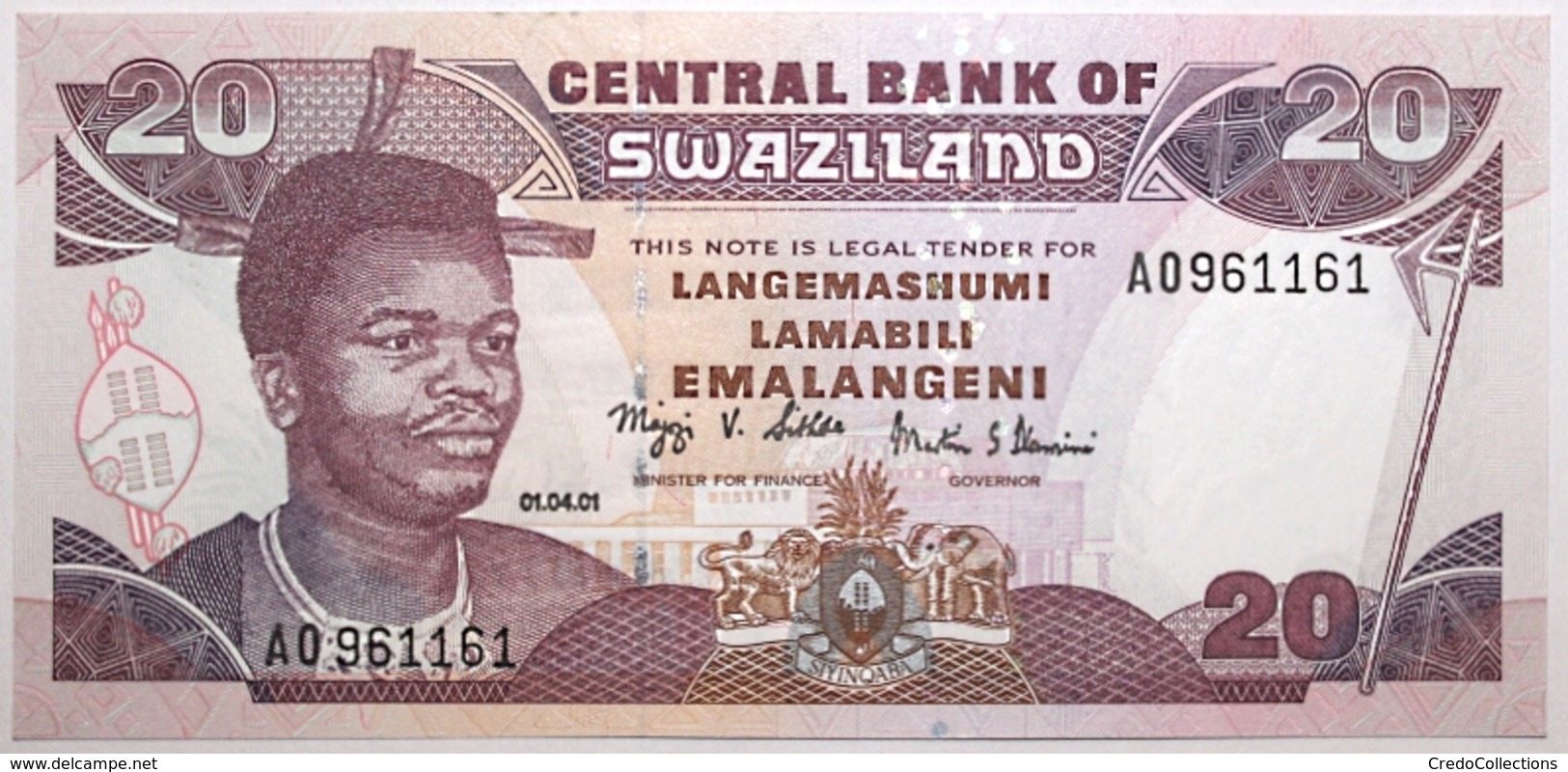 Swaziland - 20 Emalangeni - 2001 - PICK 30a - NEUF - Swaziland
