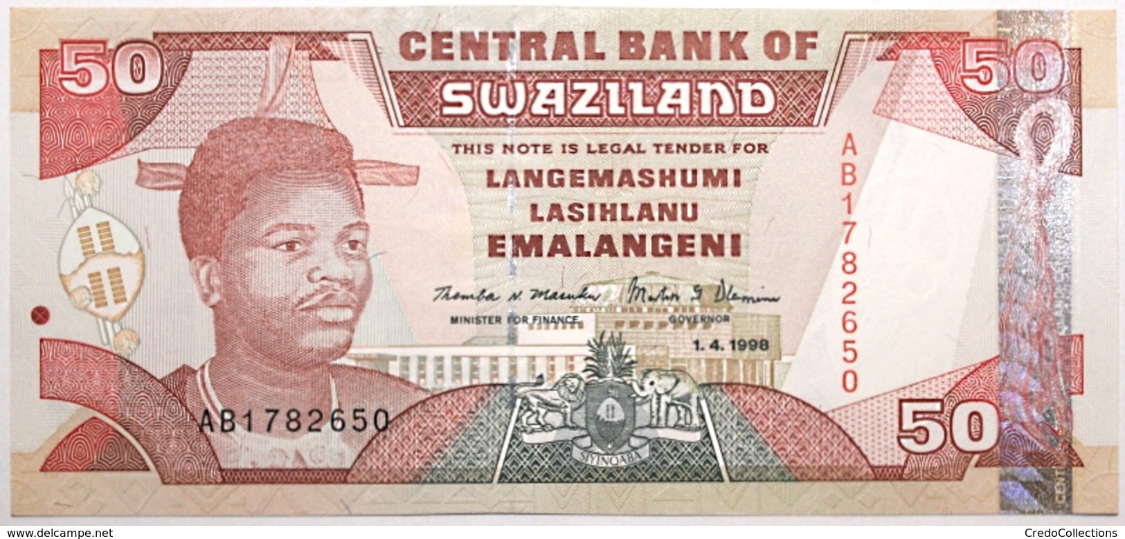 Swaziland - 50 Emalangeni - 1998 - PICK 26b - NEUF - Swaziland