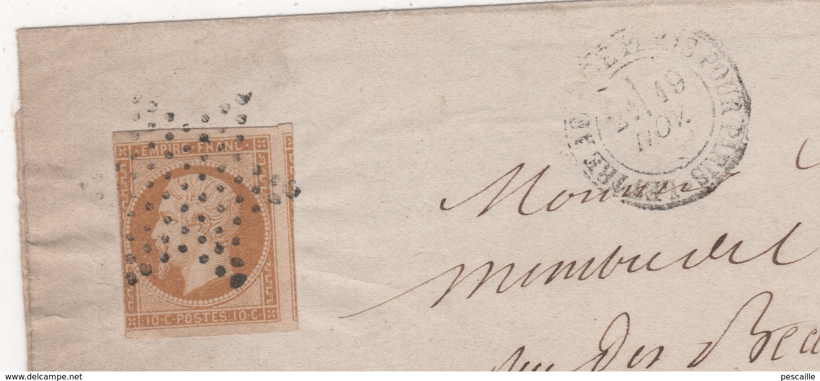 TIMBRE NAPOLEON III 10 C 13A Ou 13B SUR LETTRE - 1853-1860 Napoléon III.