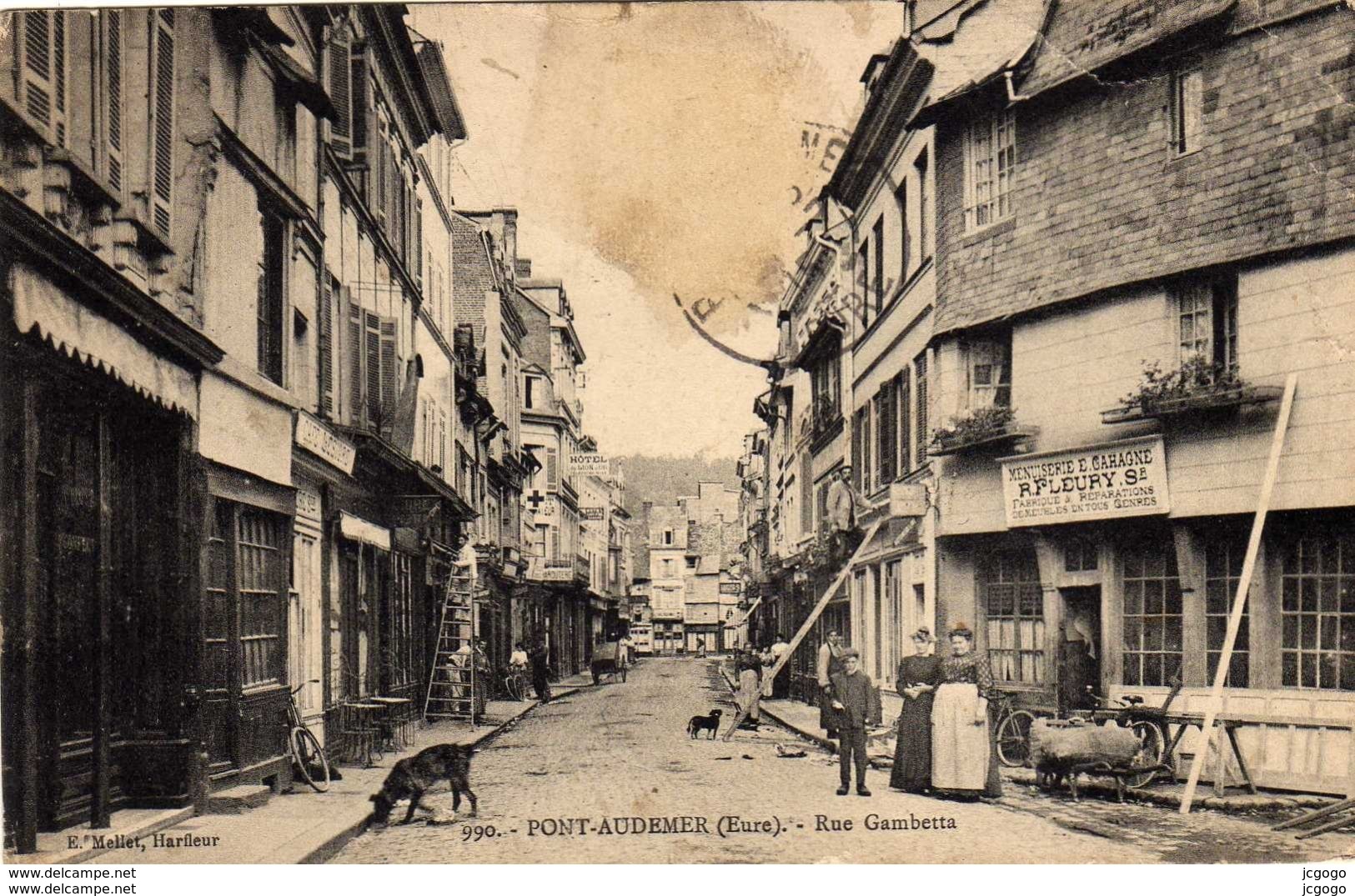 PONT-AUDEMER  Rue Gambetta.  2 Scans - Pont Audemer