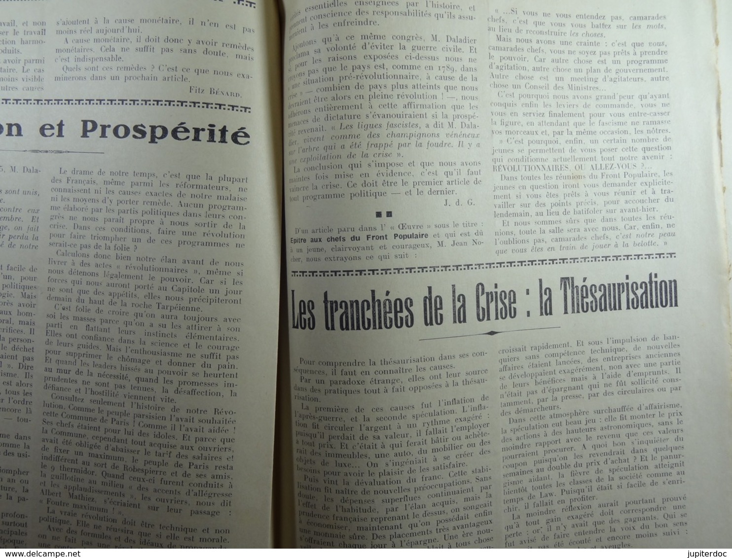 La Victoire Sur La Crise Revue Mensuelle 1ère Année N° 1 - Politique