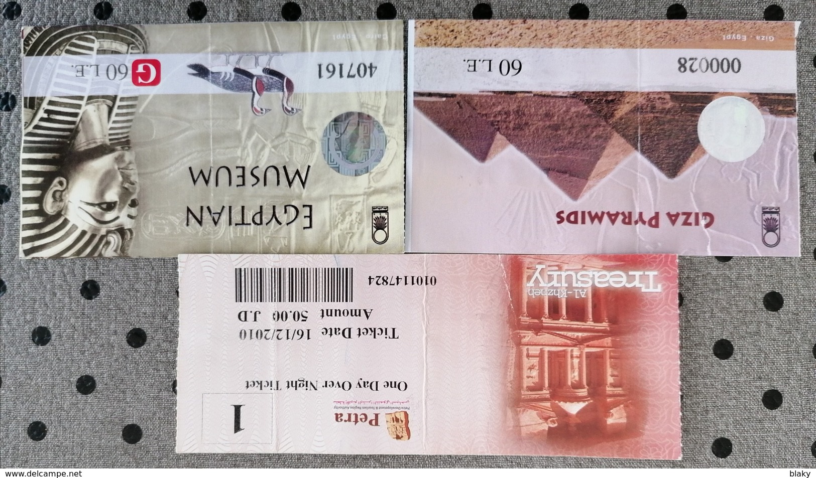 2008-ticket Egypte  Pyramide Giza-musee--petra Jordanie--2009-PEROU- BILLET DE SALINES-.MACHUPICCHU - Tickets - Vouchers