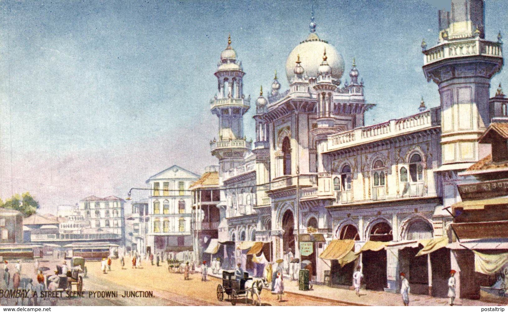 Bombay, A Stret Scene. Pydowni Junction. INDIA // INDE. - India