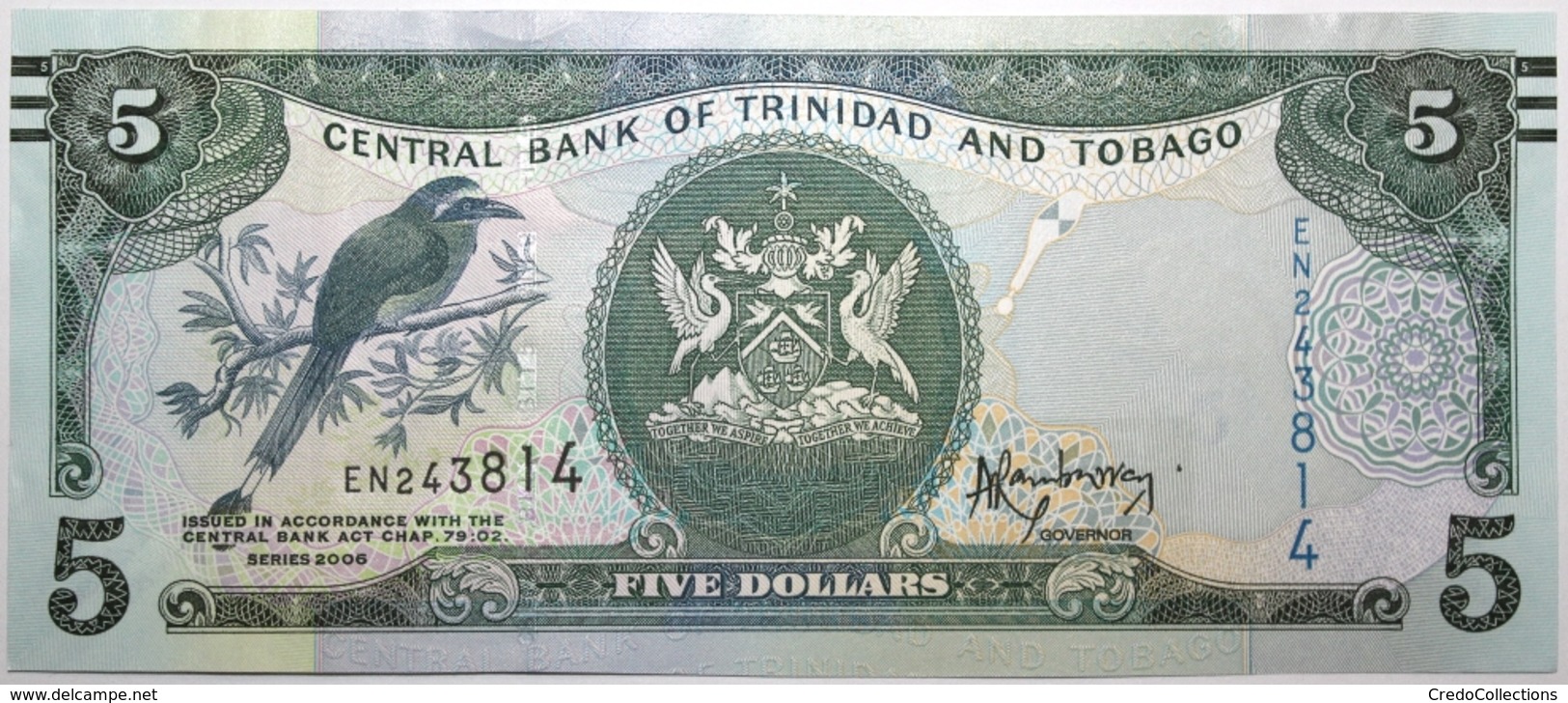 Trinitad Et Tobago - 5 Dollars - 2006 - PICK 47a.1 - NEUF - Trinidad & Tobago