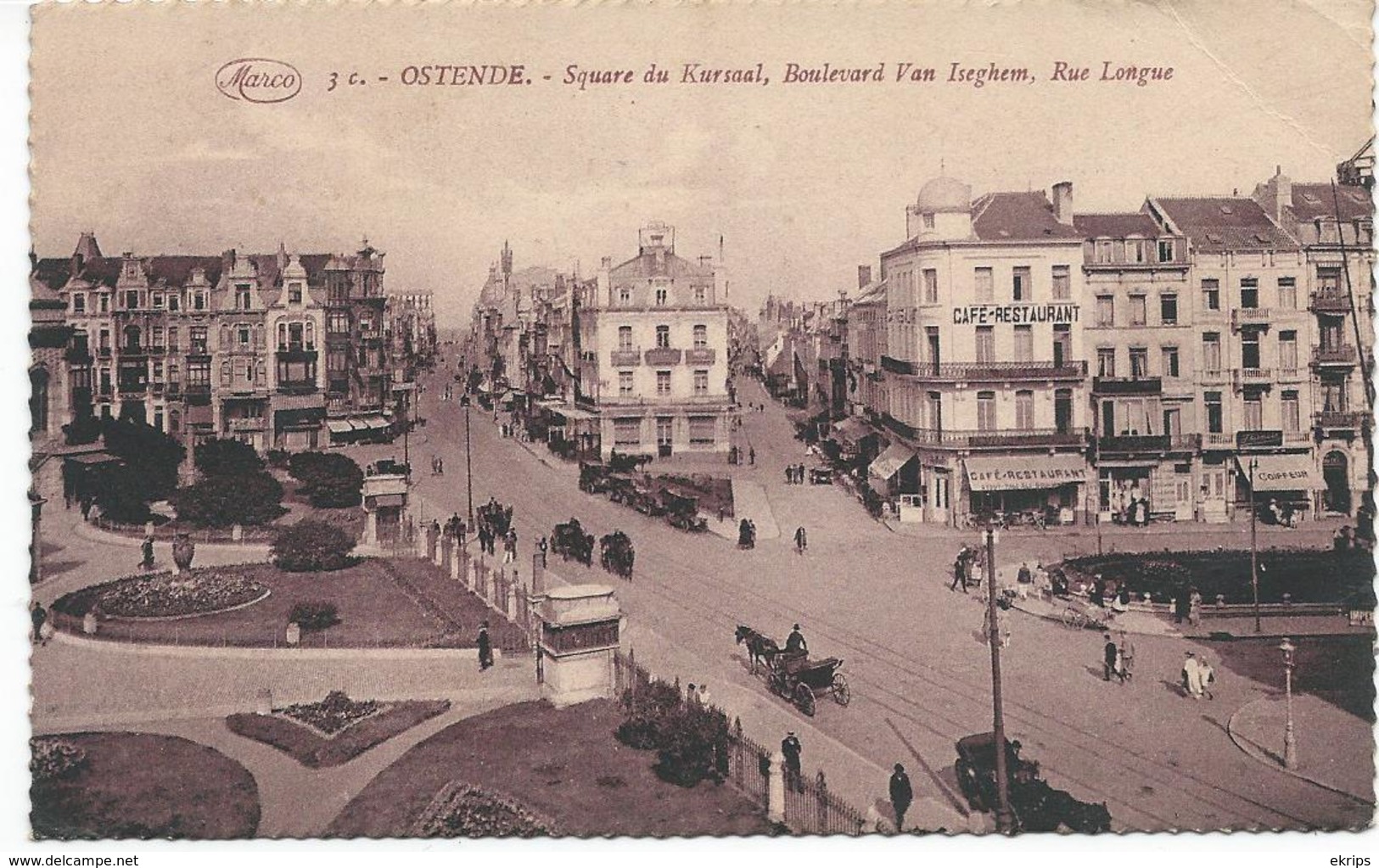 36. OSTENDE. Square Du Kursaal, Boulevard Van Iseghem, Rue Longue - Oostende