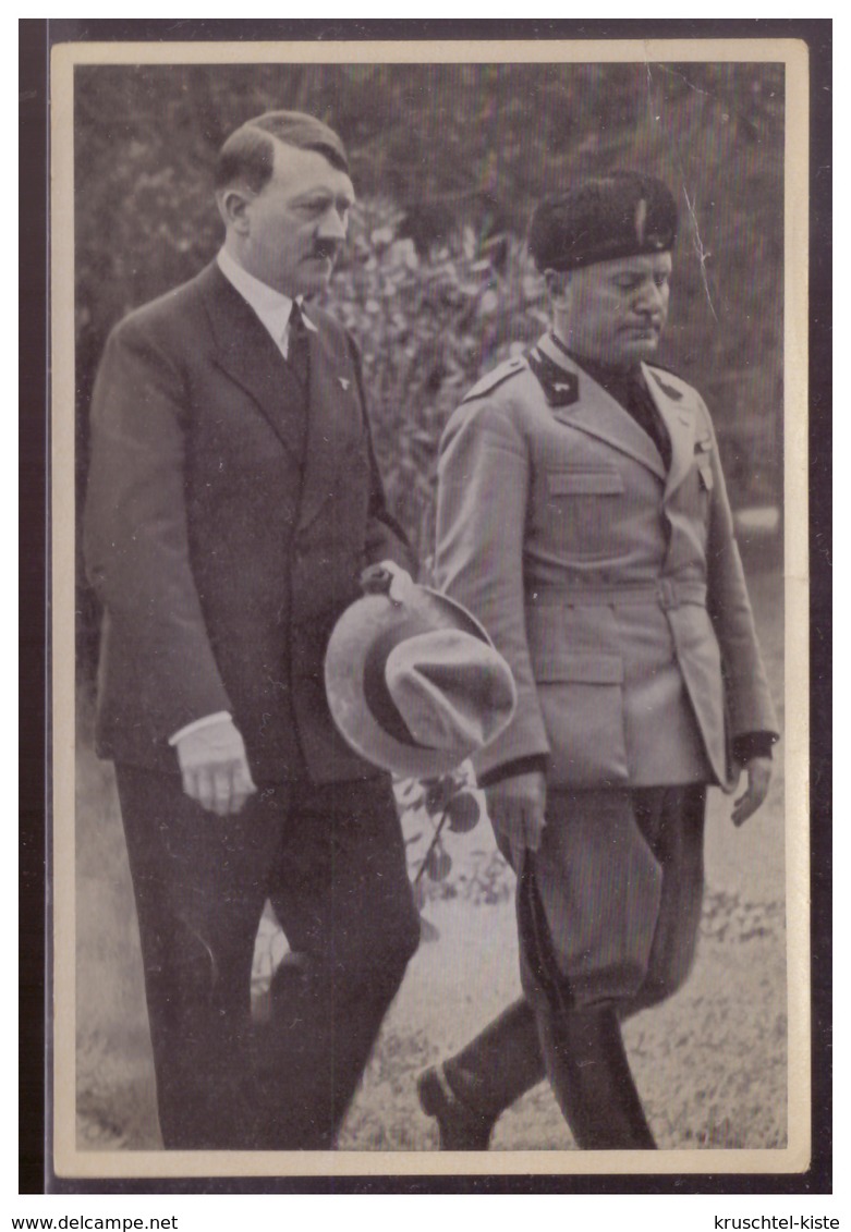 DT- Reich (008380) Propaganda Sammelbild Adolf Hitler"" Bild 66, Begegnung Adolf Hitler Mit Mussolini In Venedig 1934 - Briefe U. Dokumente