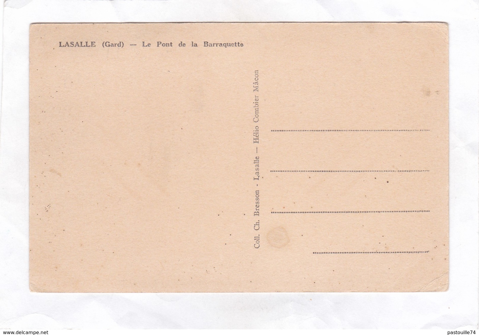 CPA :  14 X 9  -   LASALLE  -  Le Pont De La  Barraquette - Autres & Non Classés